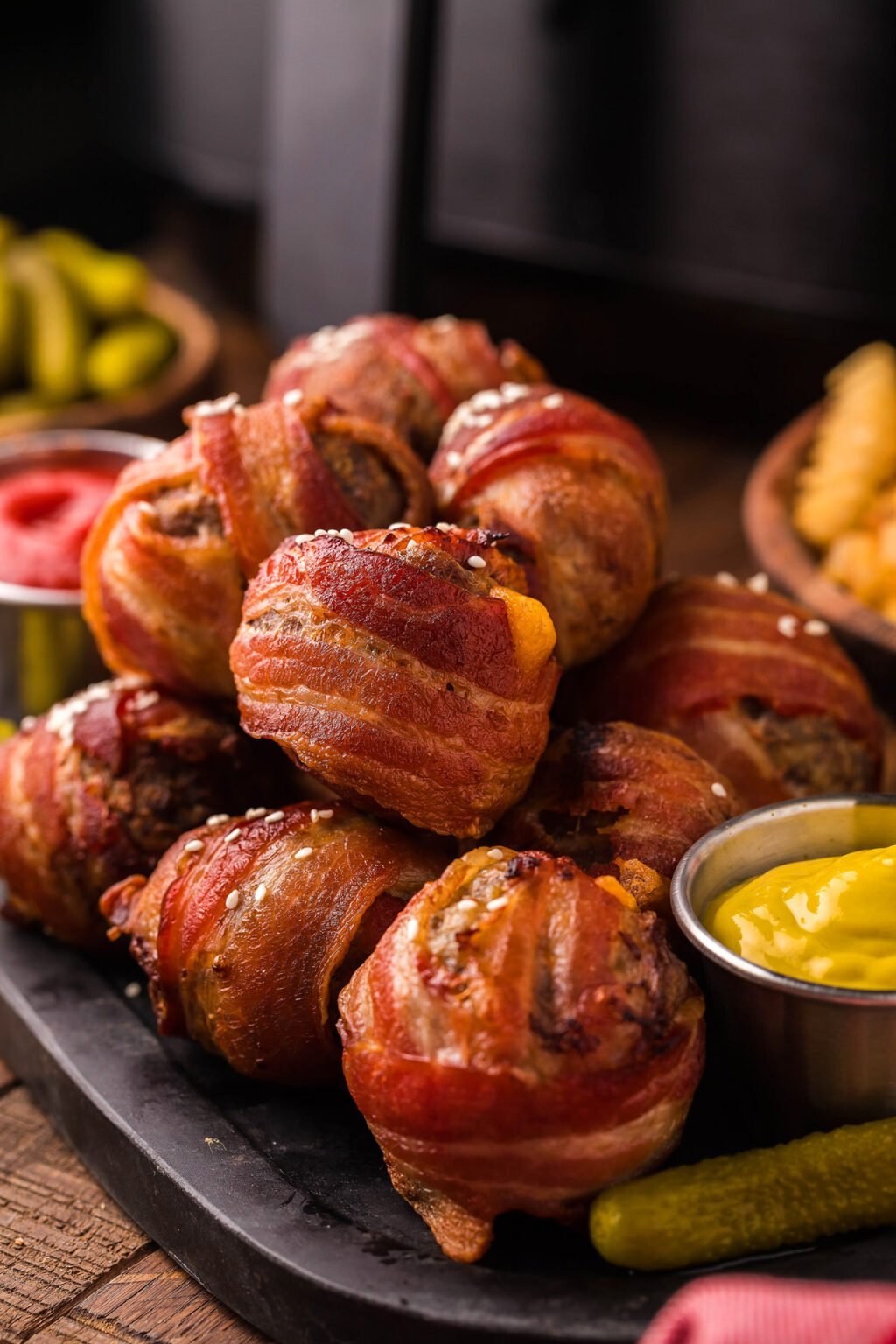 Picture of: Air Fryer Bacon Wrapped Cheeseburger Bites – xoxoBella