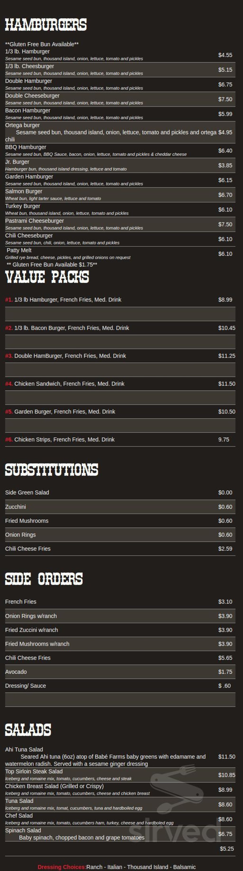 Picture of: Orcutt Burgers menu in Grover Beach, California, USA