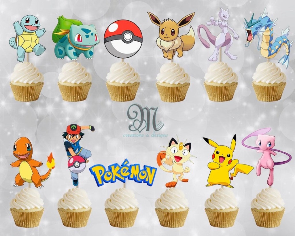 Picture of: Pokémon Cupcake Toppers Pokemon Party Supplies – Etsy