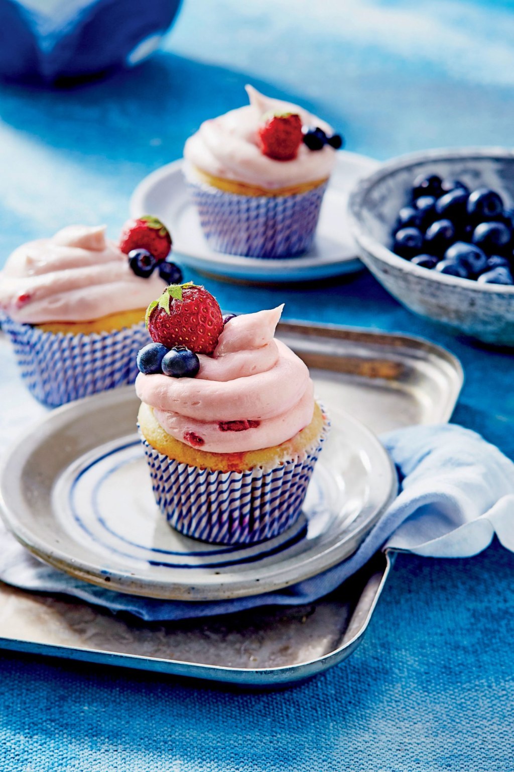 Picture of: Strawberry-Blueberry Cupcakes