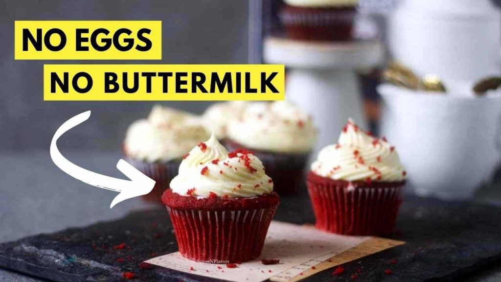 Picture of: The best Eggless Red Velvet Cupcakes without Buttermilk