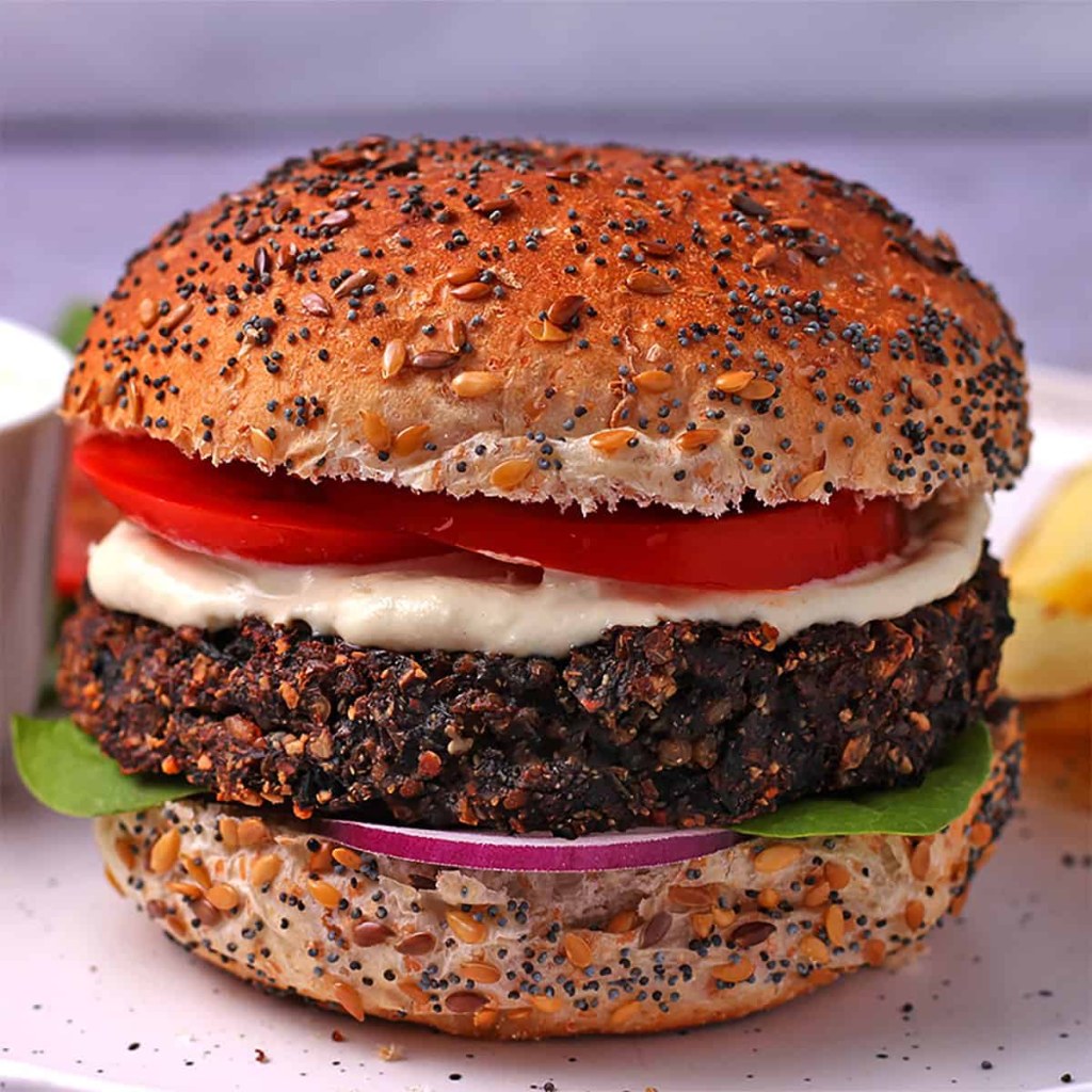 Picture of: Vegan Mushroom Kale Burger